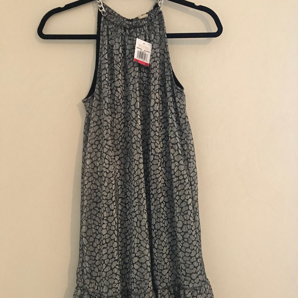 Michael Kors Womens Metallic Cocktail Dress